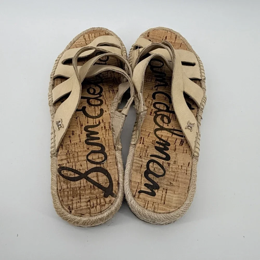 Sam Edelman Averie SANDALS Women Size 6M Leather Espadrille‎ Flat Sandals